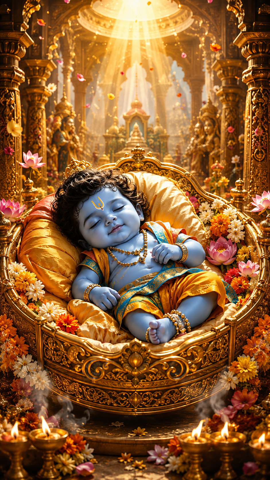 Divine Baby Lord Ram (Bal Ram) – Cinematic 8K Digital Wallpaper