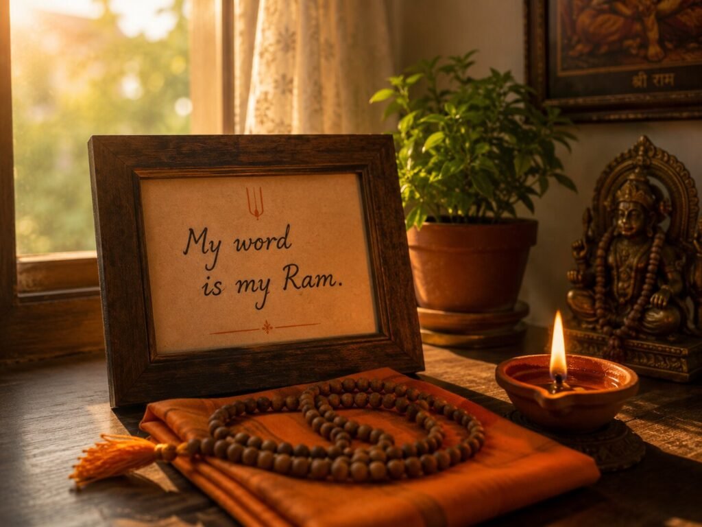 Raghukul Reet Sada Chali Aayi practice – handwritten vow with Ram Ram mantra, inspired by Ramcharitmanas famous chaupai.